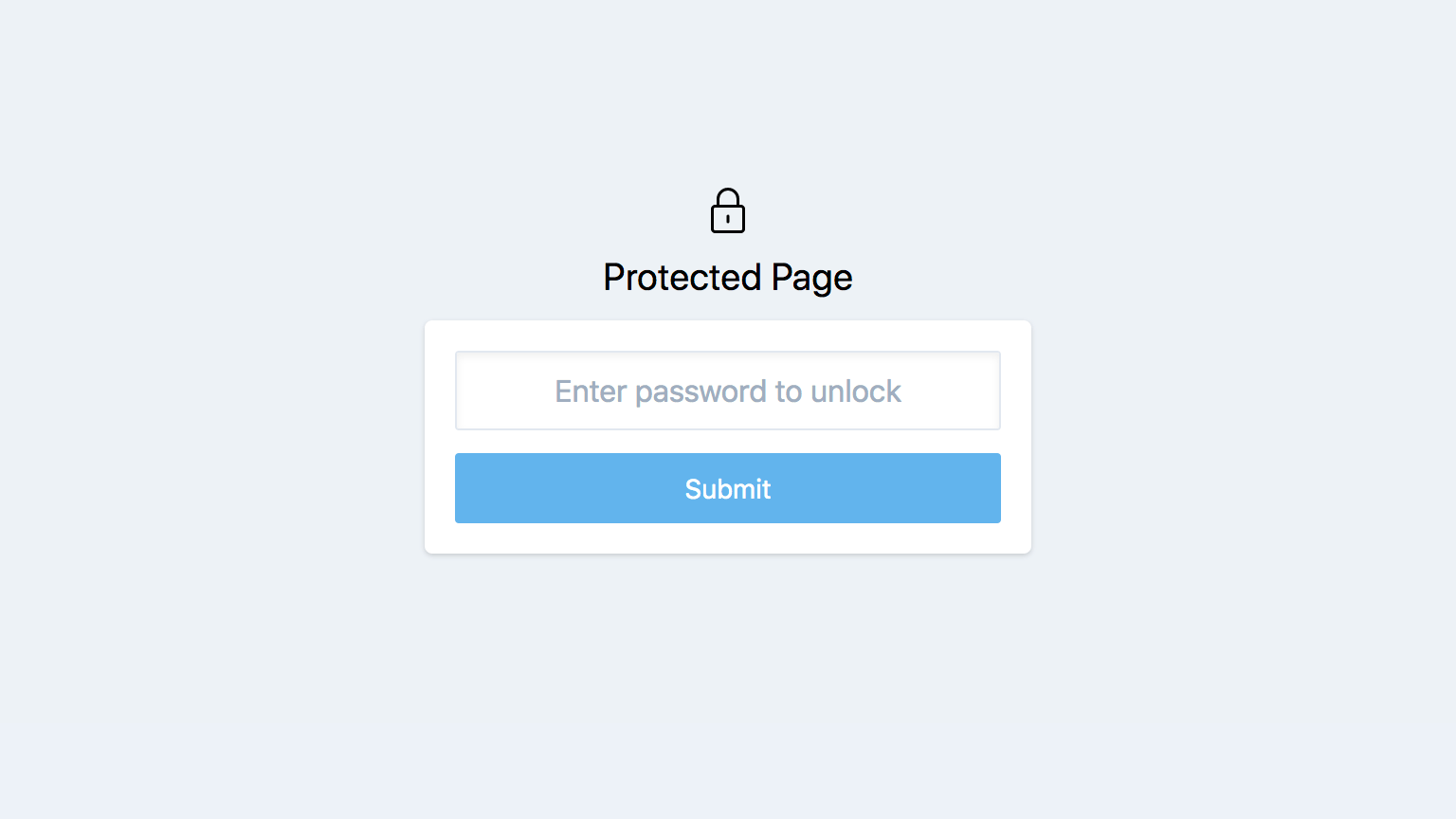 A Statamic password protected page